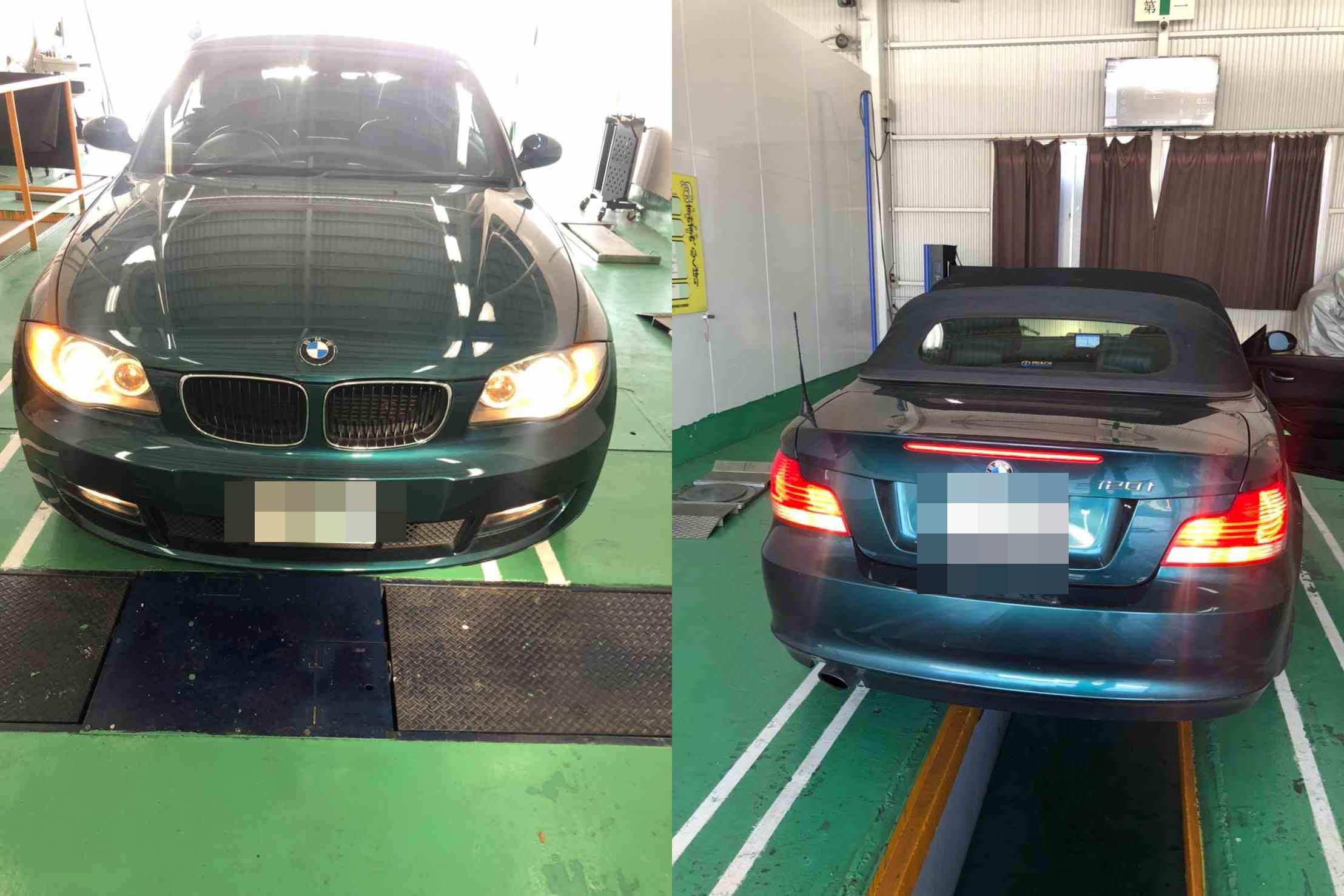 H20　BMW　120i カブリオレ　車検（リヤショックアブソーバ、オイルフィルターハウジング）